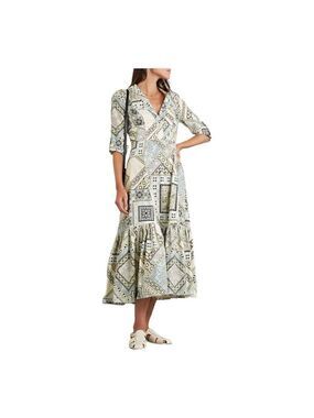 Etro Mediterranean Patchwork Midi Dress Size 2 (38)